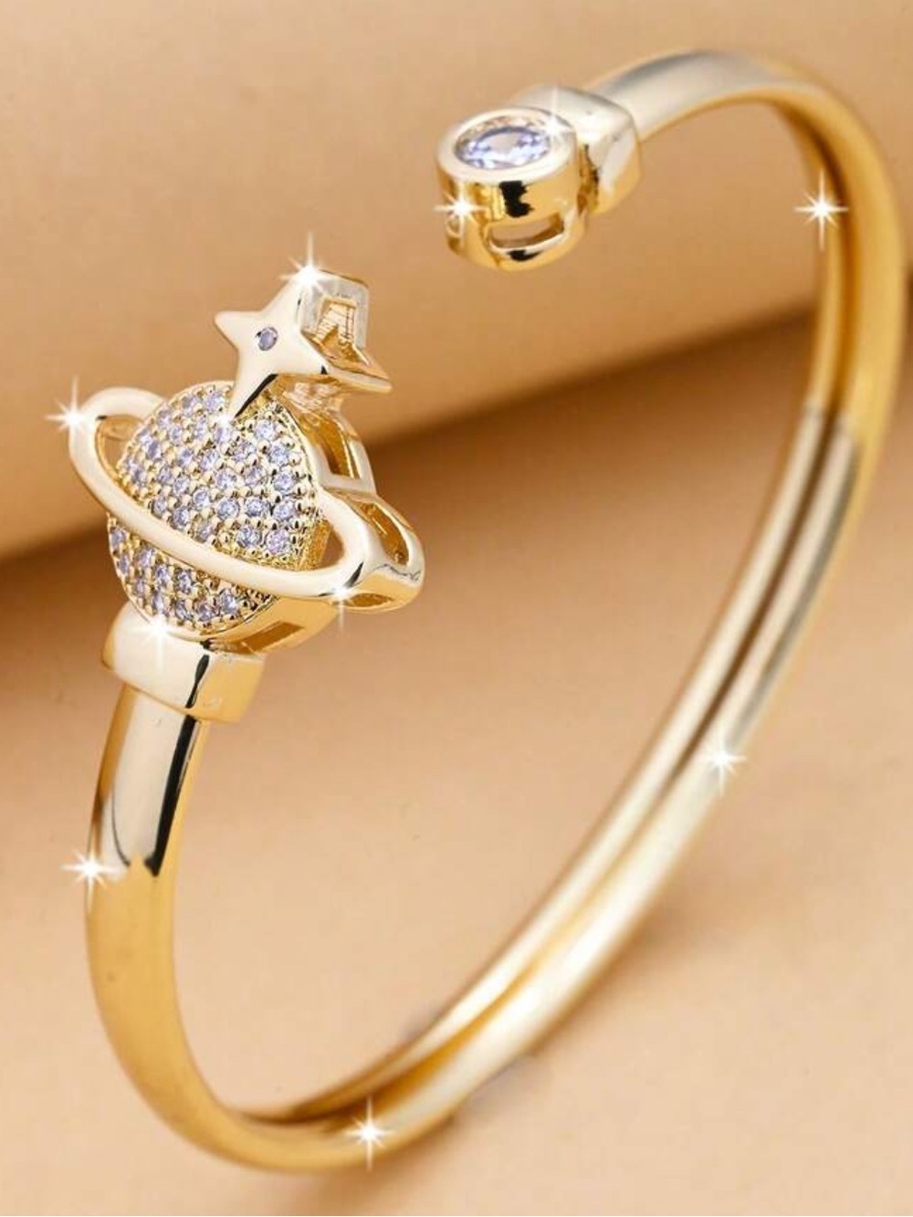 Gold Planet Orbit Cuff Bracelet - Women Jewelry nwt